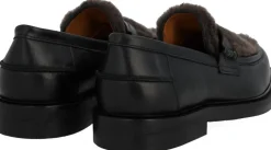 Penny loafer med blød pelsdetalje>ANGULUS New