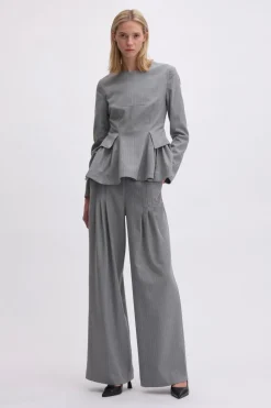 REMAIN PEPLUM TOP WITH LONG SLEEVES Titanium comb. Discount