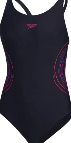 Speedo Placement Muscleback Badedragt Sort Best