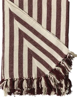 Plaid, Stribet-Maroon/Natur, 130x180 cm>AU Maison Outlet