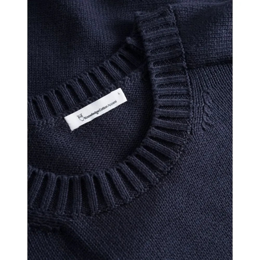 Knowledge Cotton Apparel Plain knitted crew neck GOTS/Vegan