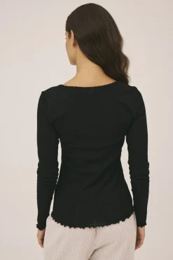 Magasin du Nord Collection Polly 2 Pointelle - 100% Uld RWS Black Sale