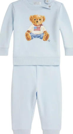 Polo Ralph Lauren Polo Bear Fleece Sweatshirt & Pant Set Beryl blue New