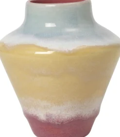 Poppery Vase H12 cm pink/mint/gul>Kähler New