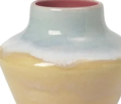 Poppery Vase H12 cm pink/mint/gul>Kähler New