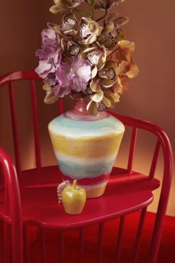 Kähler Poppery Vase med æble H32 cm pink/mint/gul Discount