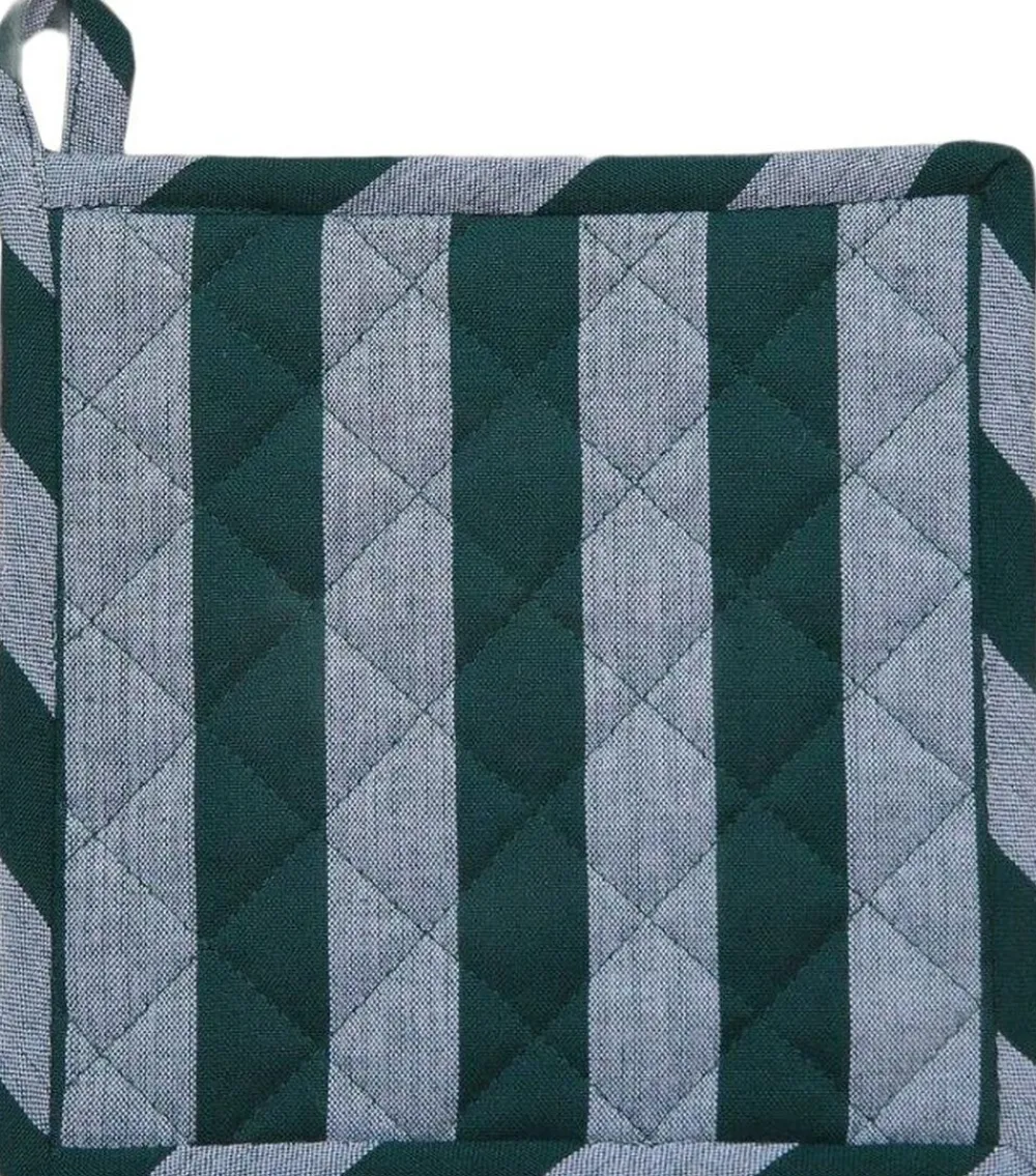 Pot holder 22x22 cm BIRK - Stripe dark green>Magasin du Nord Collection