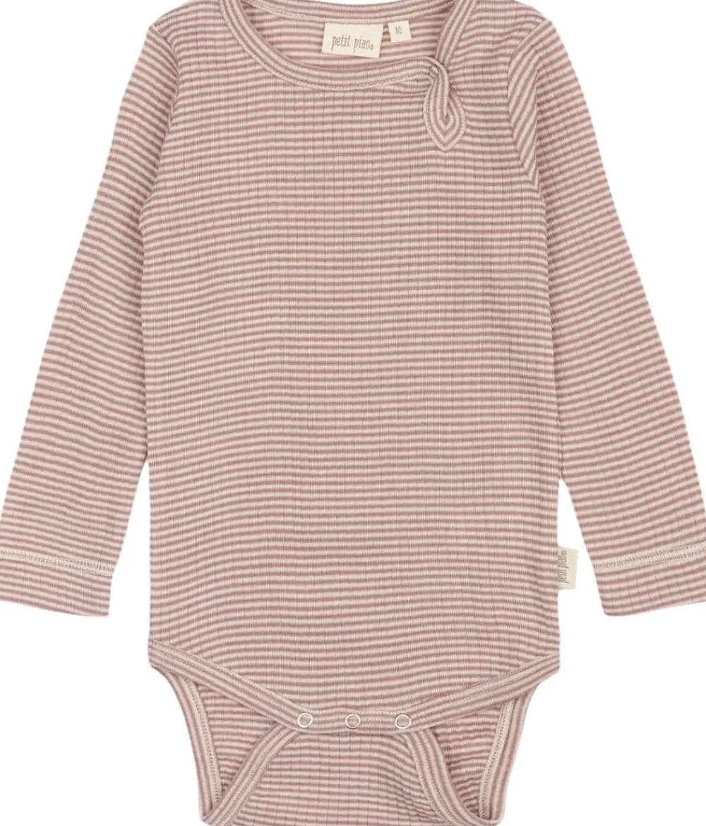 Børn PETIT PIAO PPDante Body L/S Merino Wool Striped