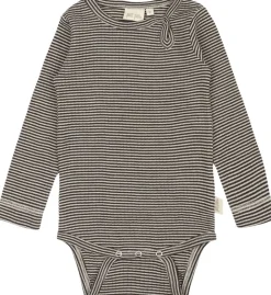 PETIT PIAO PPDante Body L/S Merino Wool Striped Coffee bean/dark Online