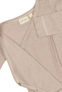 PETIT PIAO PPDian Body L/S fold over stripe NB NOOS Nostalgic rose/da New