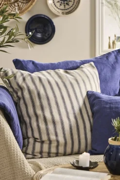 Ib Laursen Pude natur m/grå striber