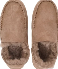Lovelies PUMORI - DOUBLE FACED SHEARLING SLIPPERS - 8 PAIRS Woodsmoke Clearance