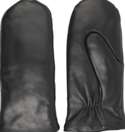 Lovelies RAVENNA - FINE LEATHER MITTENS W/ FLEECE LINING Black Discount