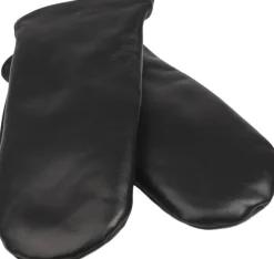Lovelies RAVENNA - FINE LEATHER MITTENS W/ FLEECE LINING Black Discount