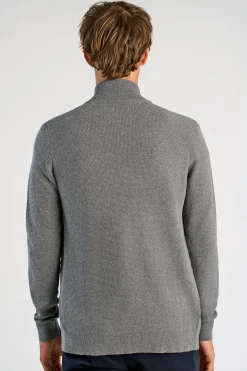 Lindbergh Recycle structure zip cardigan Dk grey Clearance