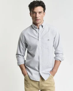 REG CLASSIC OXFORD STRIPE SHIRT>Gant New