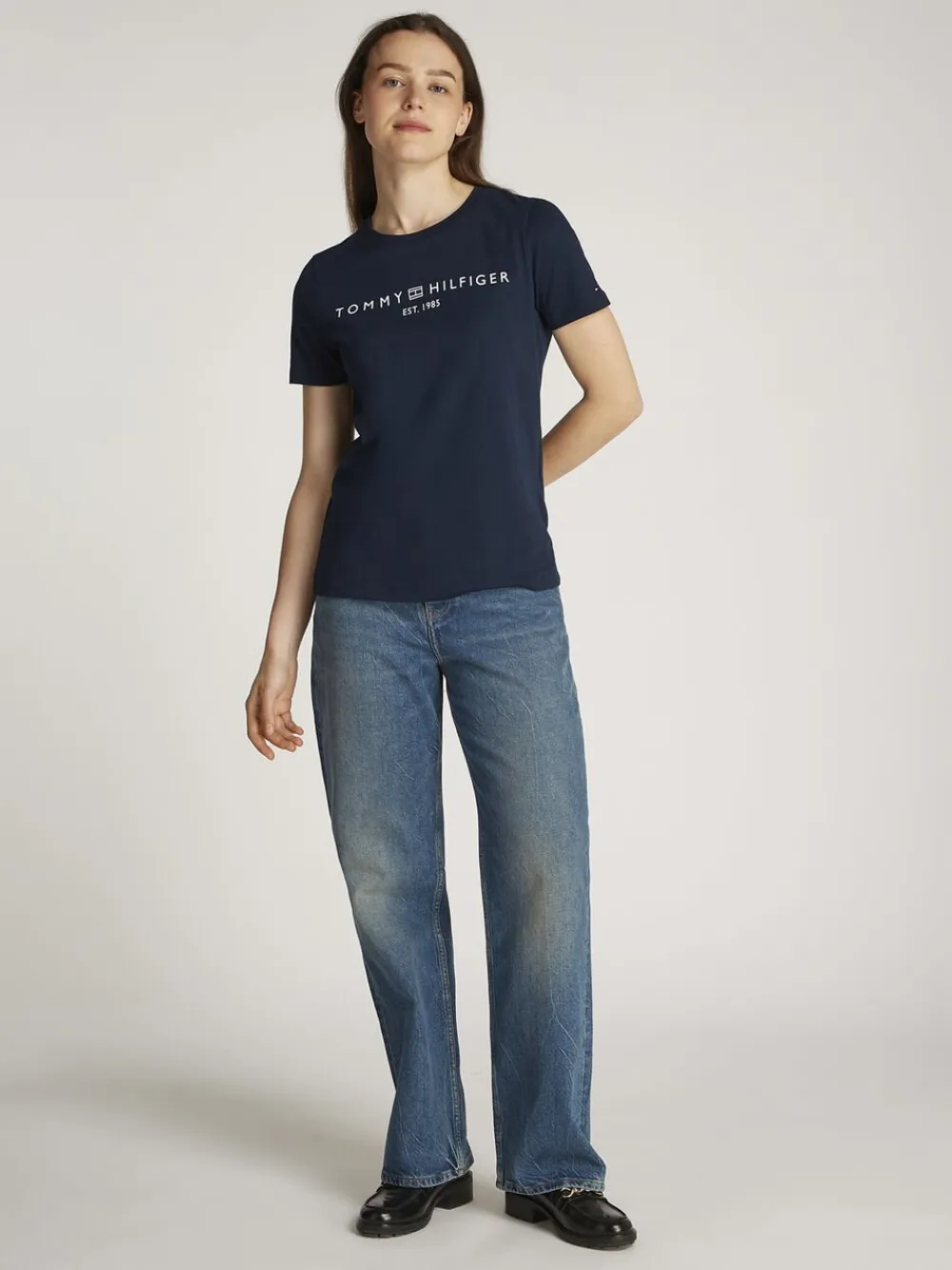 Dame Tommy Hilfiger REG CORP LOGO C-NK SS