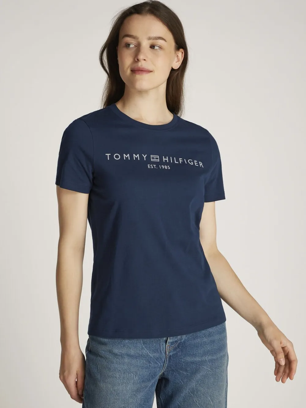 Dame Tommy Hilfiger REG CORP LOGO C-NK SS