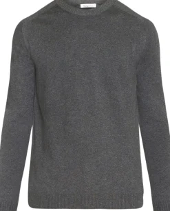 Knowledge Cotton Apparel Regular merino knit crew neck - RWS Grå