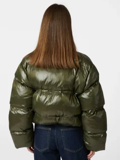 Neo Noir Rhea Shiny Puffer Jacket Olive