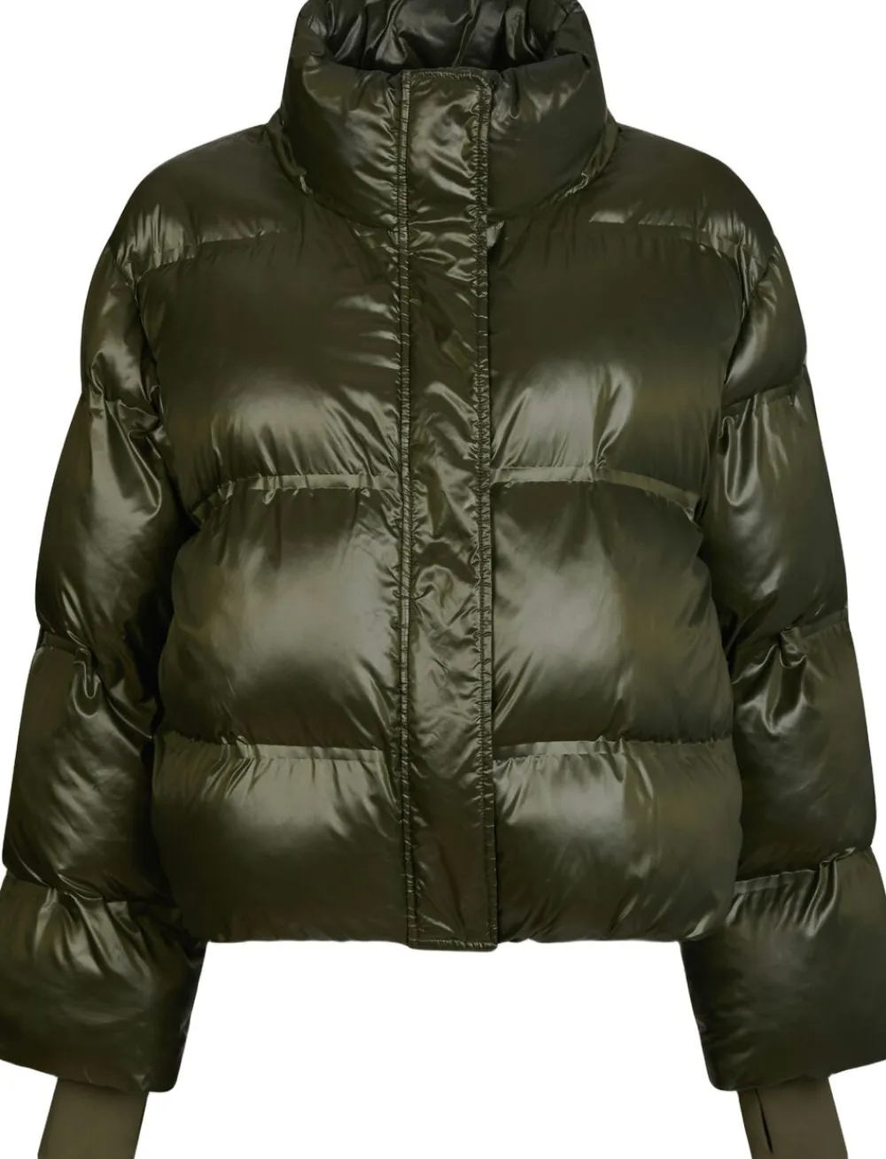 Neo Noir Rhea Shiny Puffer Jacket Olive