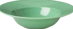Lyngby Porcelæn Rhombe Dyb tallerken Ø24,5 cm grøn porcelæn