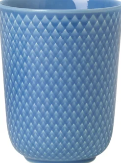 Lyngby Porcelæn Rhombe Krus 33 cl blå porcelæn Hot
