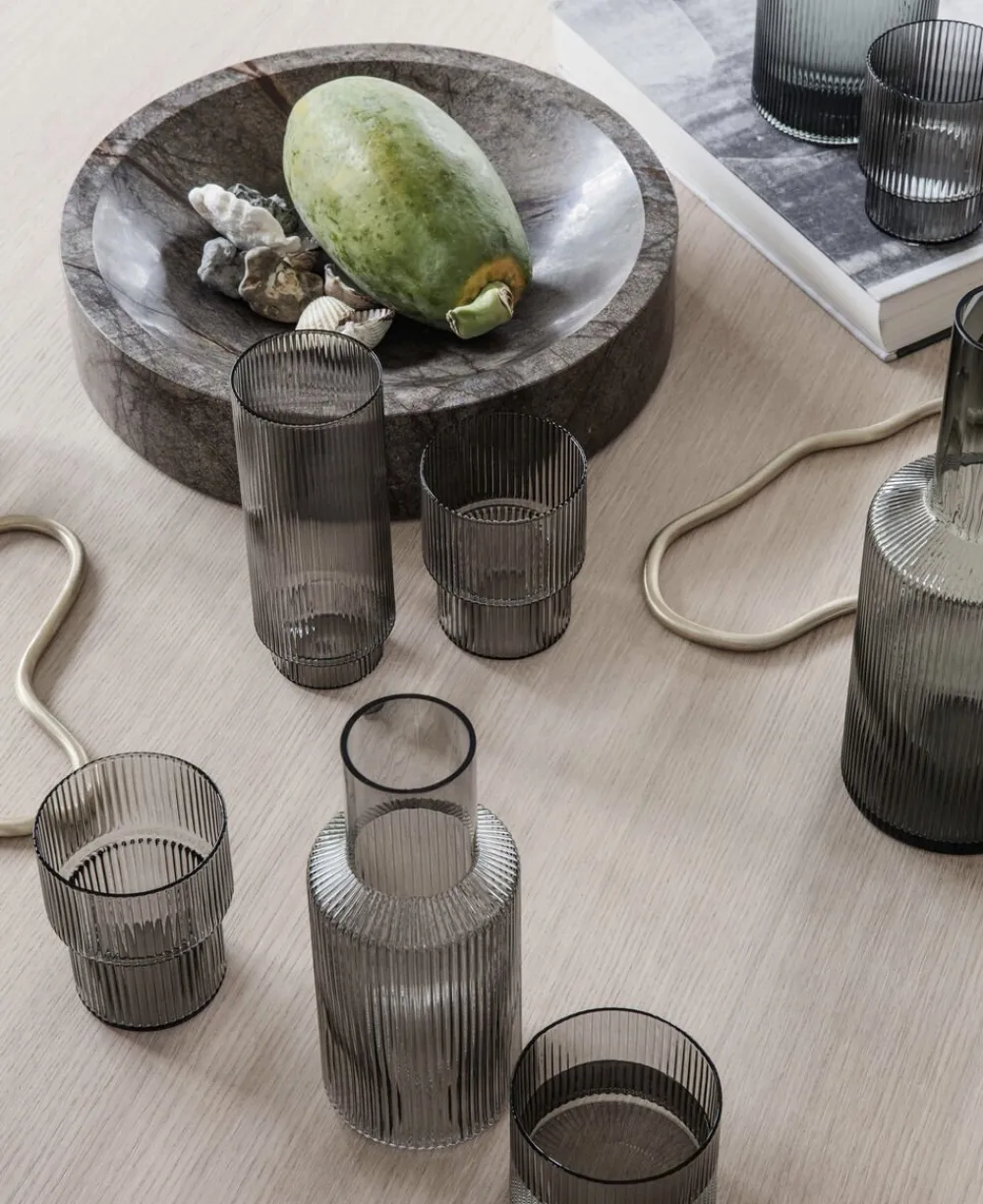 Ferm Living Ripple Carafe - Smoked Grey Online