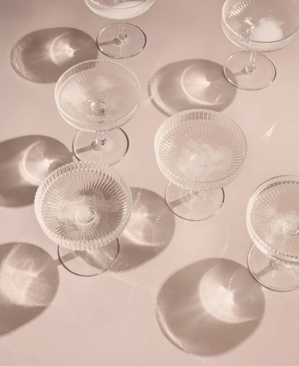 Ripple Champagne Saucers - Set of 2 - Clear>Ferm Living Hot