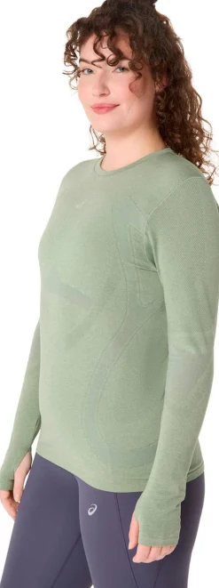 Asics Road Seamless Løbe Langærmet Gr&oslash;n New