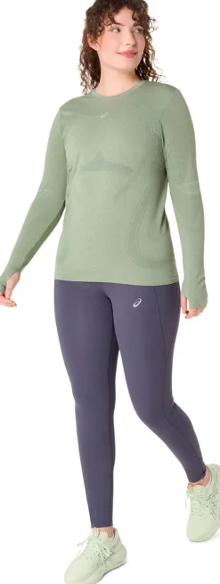 Asics Road Seamless Løbe Langærmet Gr&oslash;n New