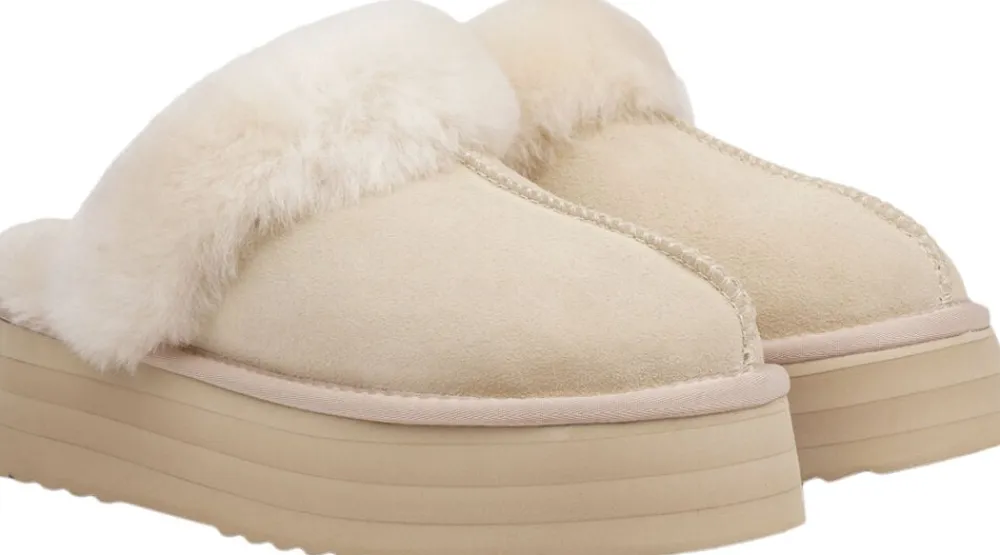 ROBSON - SILK COW SUEDE MULES WITH SHEARLING>Lovelies New