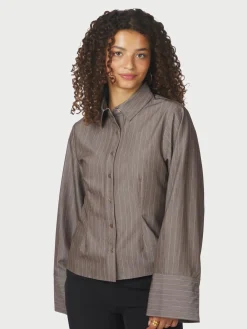 Rosa Pinstripe Melange Shirt>Neo Noir New