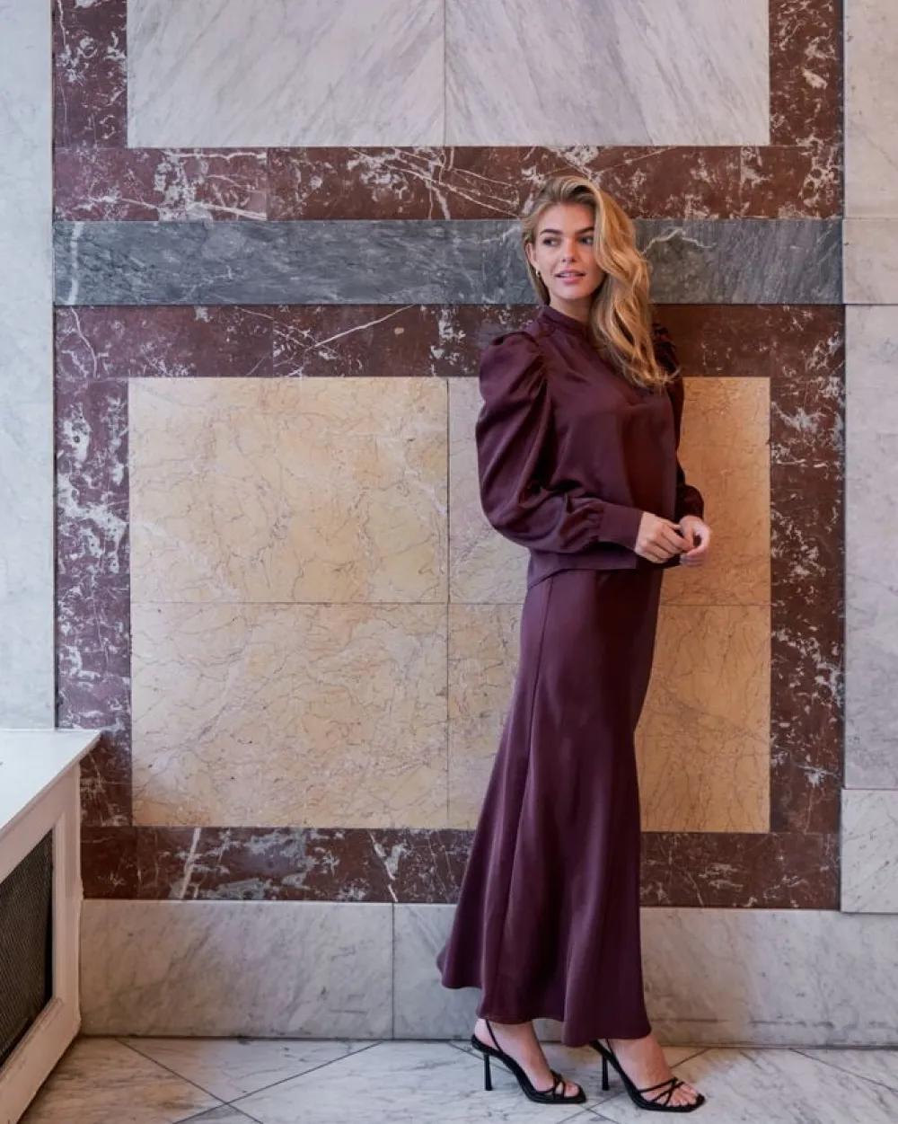 Neo Noir Rosslyn Heavy Sateen Blouse Burgundy Best