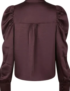 Neo Noir Rosslyn Heavy Sateen Blouse Burgundy Best