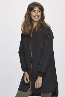 H2O Rubina Quilted lang overgangsjakke Sort Online