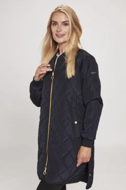 Dame H2O Rubina Quilted lang overgangsjakke