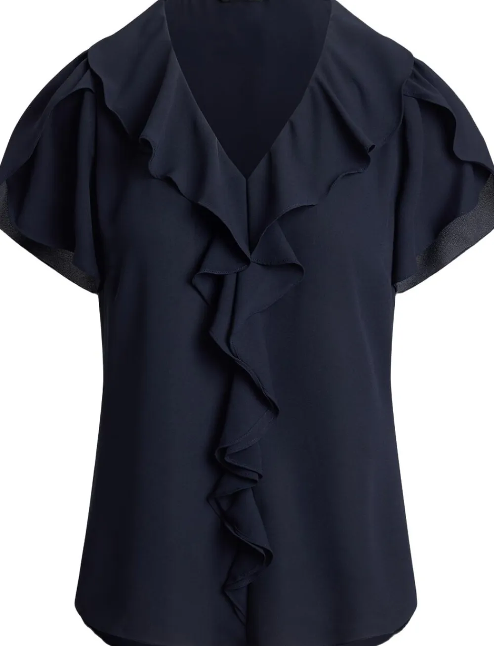 Ruffle-Trim Georgette Blouse>Lauren Ralph Lauren Best