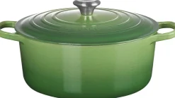 Le Creuset Rund støbejernsgryde 6,7L Bamboo Green Sale