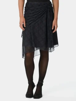 Dame Neo Noir Saffron Check Mesh Skirt