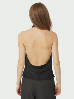 Neo Noir Sania Heavy Satin Top Black Discount