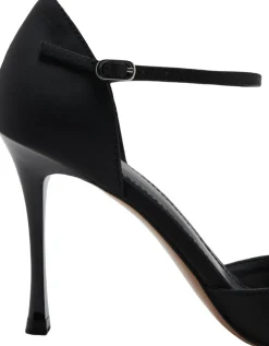 MANGO Satin high-heeled sandal Black Outlet