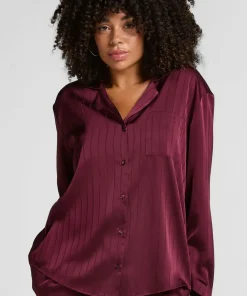 Hunkemöller Satin Pinstripe Jacket Purple Hot