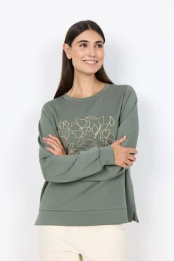 SC-BANU 287 Sweatshirt Støvet Grøn>soyaconcept Discount