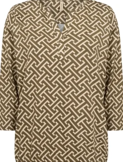 SC-FELICITY AOP 519 Bluse Oliven>soyaconcept Hot