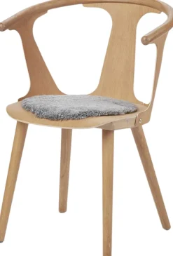NATURES Collection Seat Cover, Short-Wool Curly New Zealand Sheepskin, Round Ø34 cm Light Discount