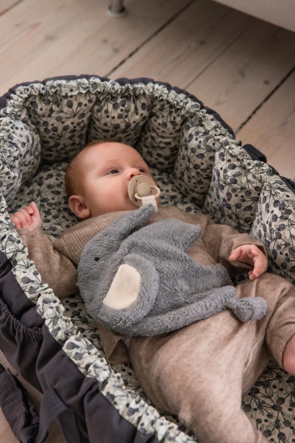 Børn Sebra 3-i-1 Babynest, blue olive