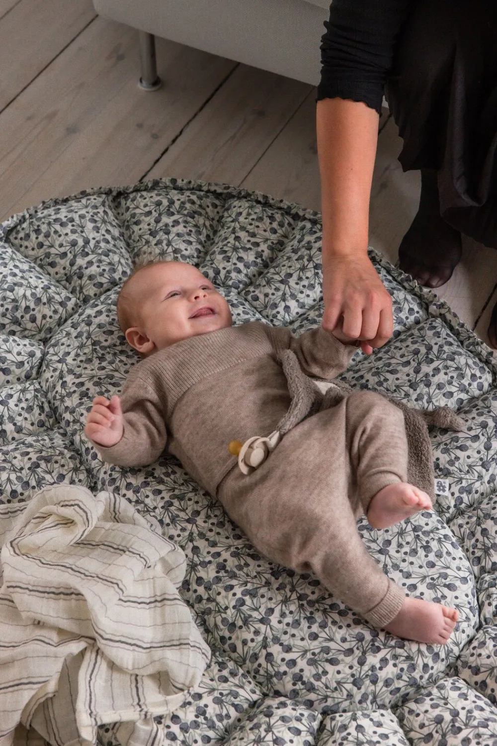 Børn Sebra 3-i-1 Babynest, blue olive