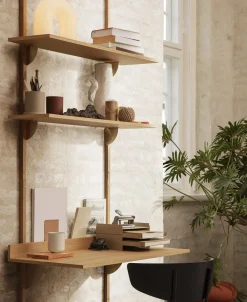 Ferm Living Sector Shelf T/W - Oak - Brass