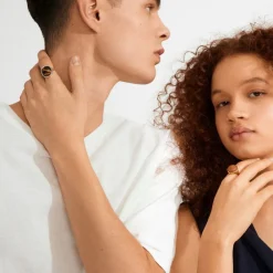 Pilgrim SENSE ring sølvbelagt/agat Discount